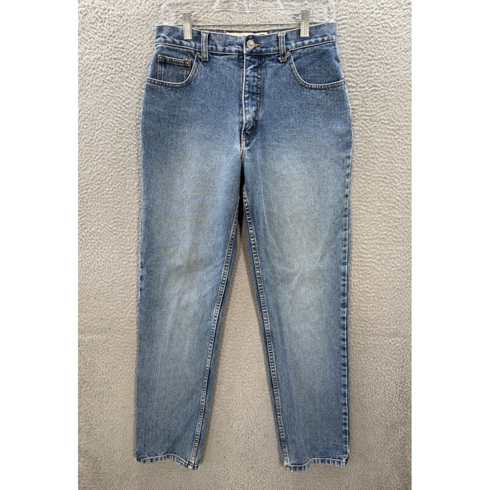 Vintage Maurices Jeans Womens 7/8 Blue High Rise Straight Leg Distressed Y2K